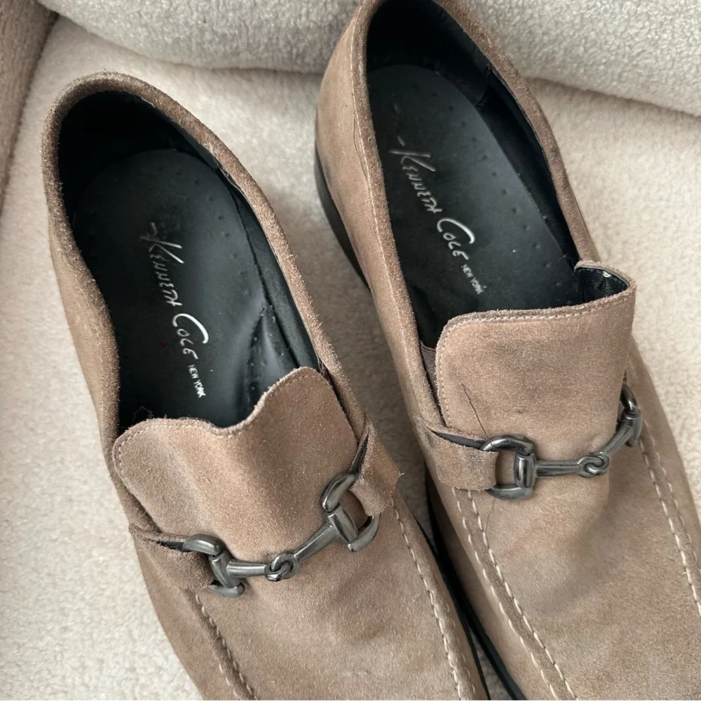 Kenneth Cole countdown 2 leather square toe loafers slip on shoe.